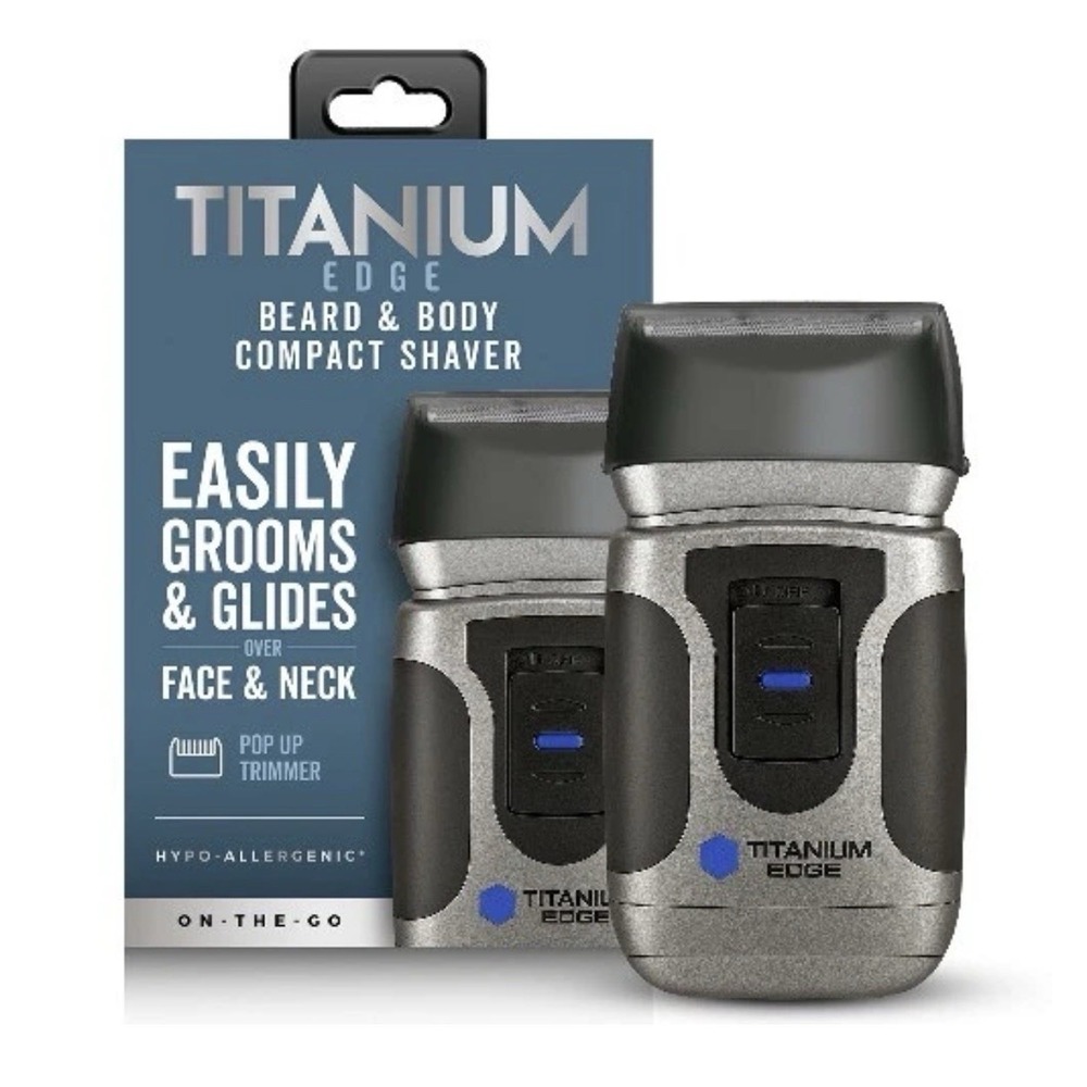 Titanium Edge Beard‎ & Body Compact Shaver – Men's Electric Groomer for Face
